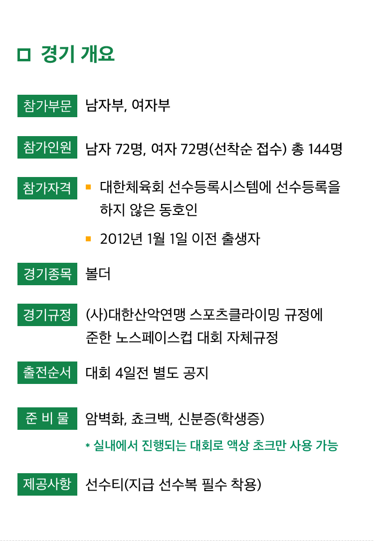 29회 노스페이스 컵 클라이밍 대회
