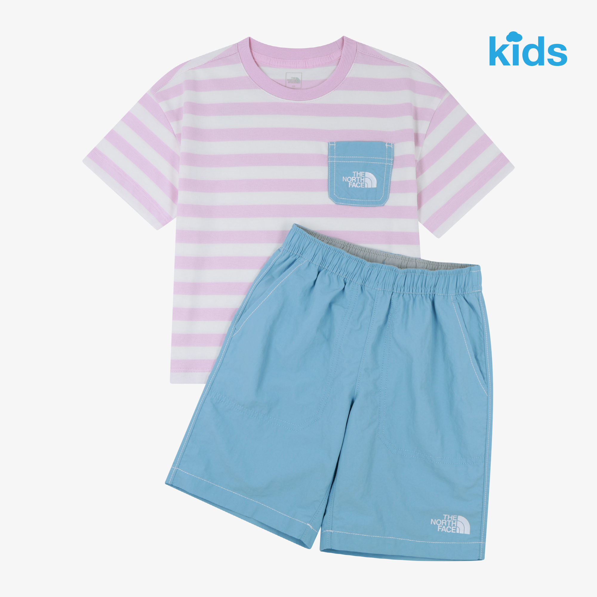 K'S PLAYON STRIPE S/S CREW SET