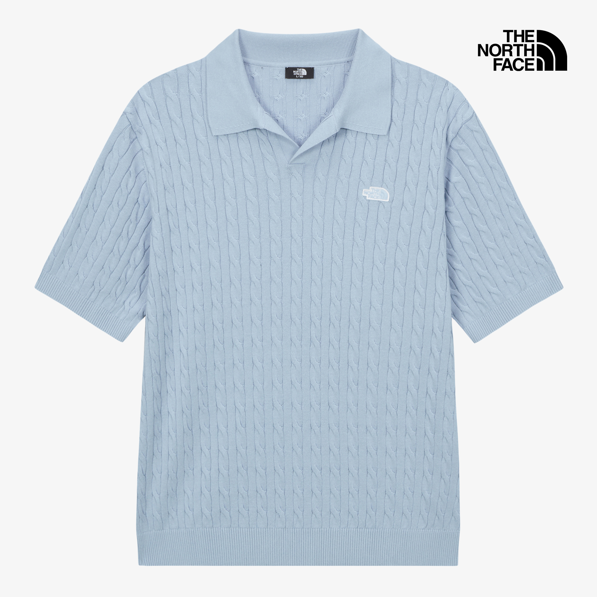 M'S CABLE S/S POLO SWEATER