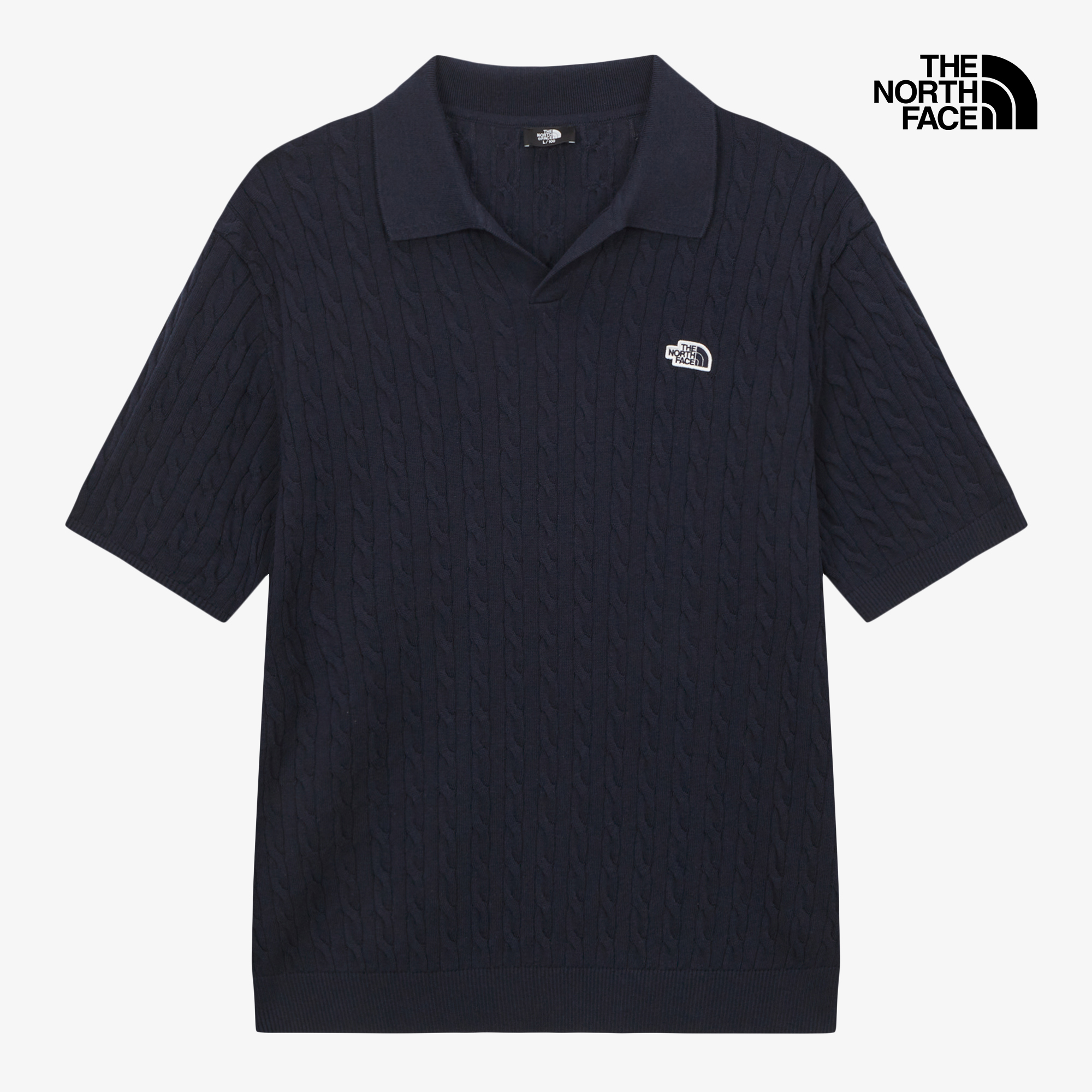 M'S CABLE S/S POLO SWEATER