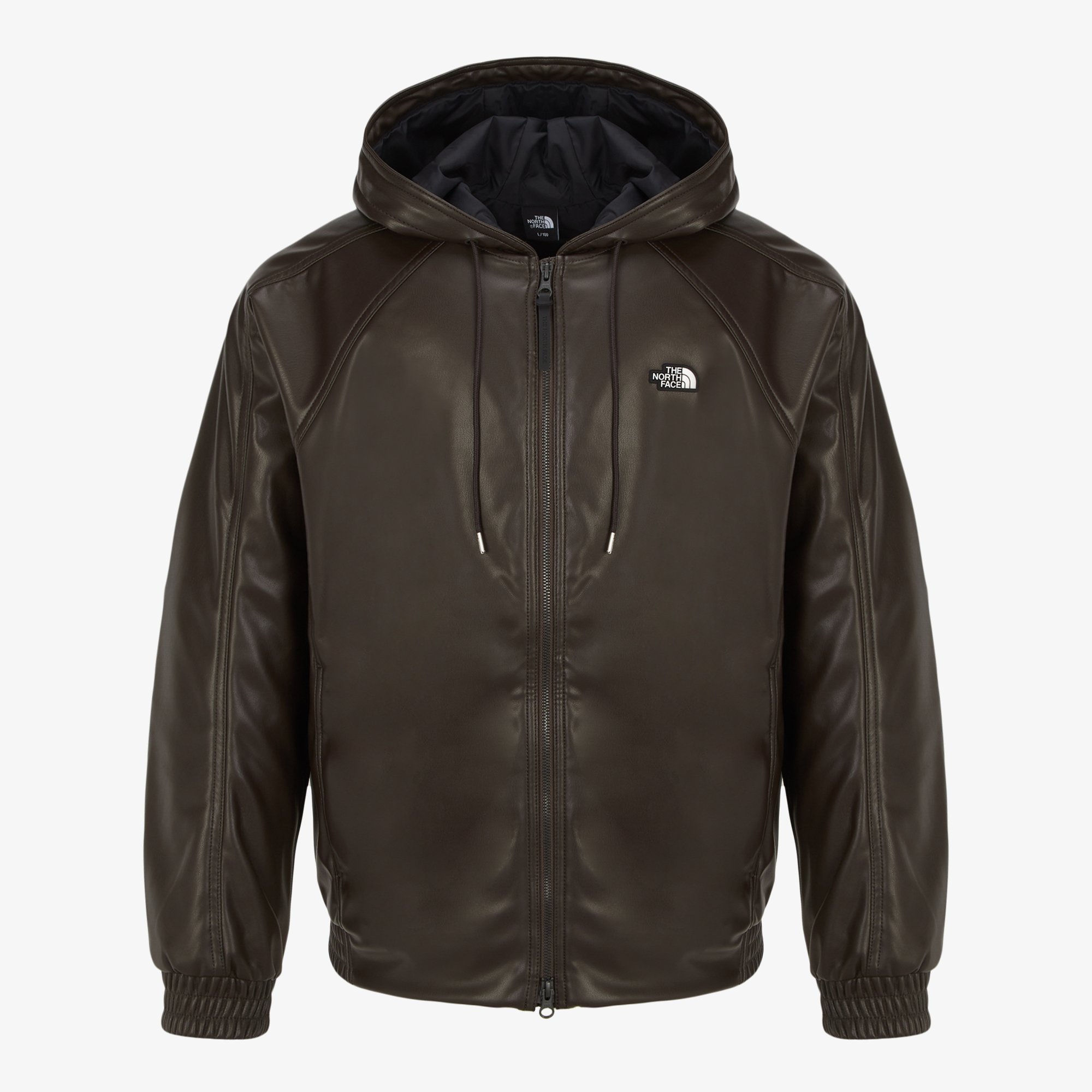 LUNO LEATHER HOOD ZIP-UP