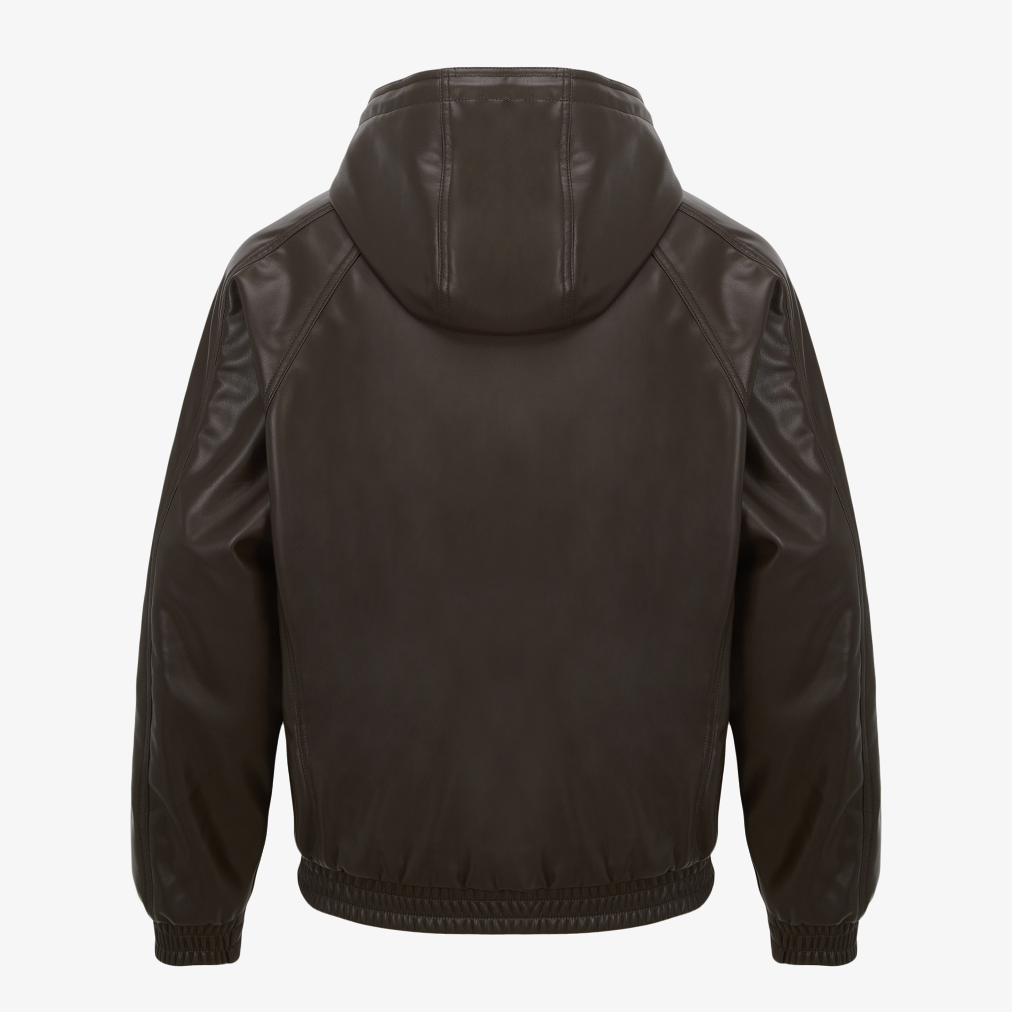 LUNO LEATHER HOOD ZIP-UP