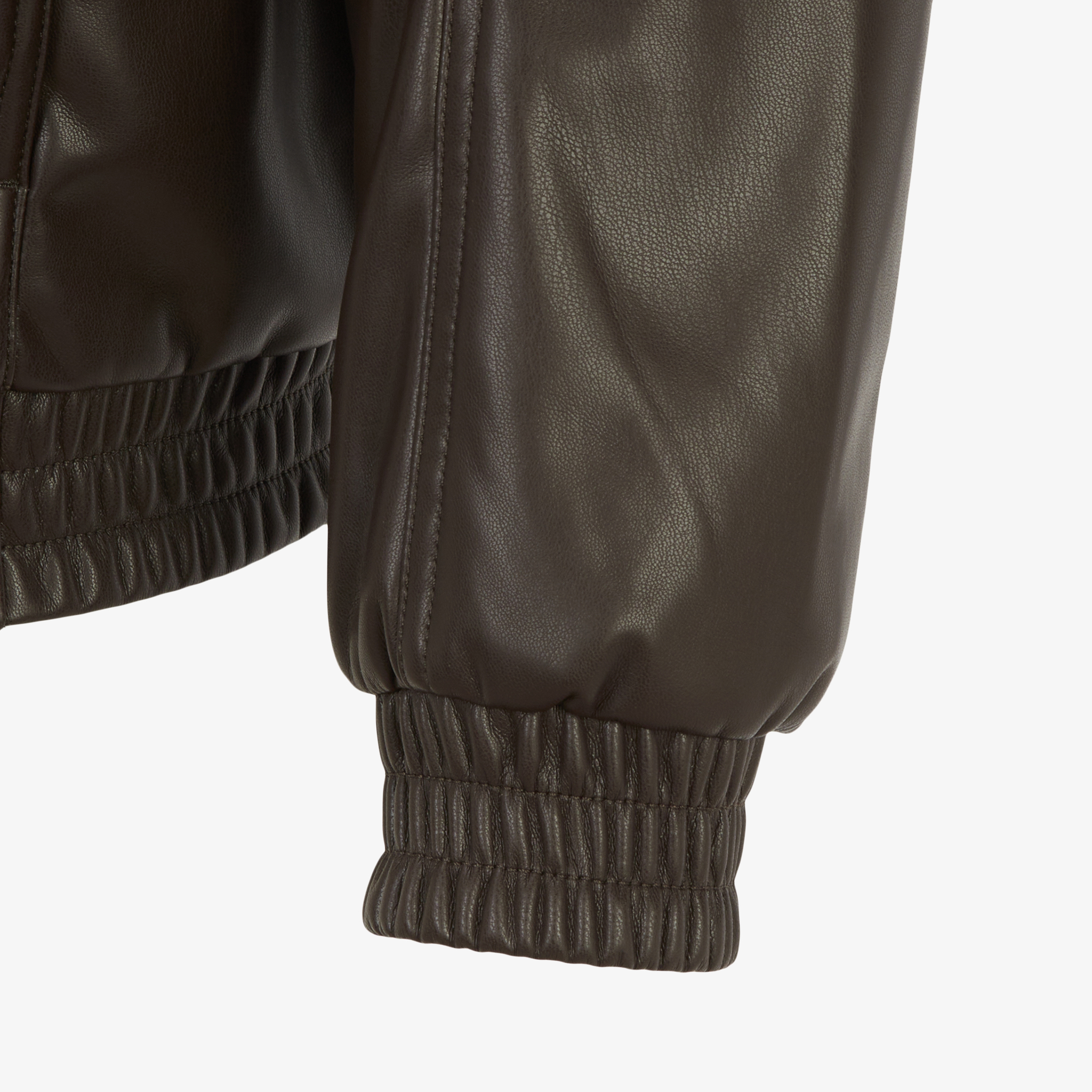 LUNO LEATHER HOOD ZIP-UP