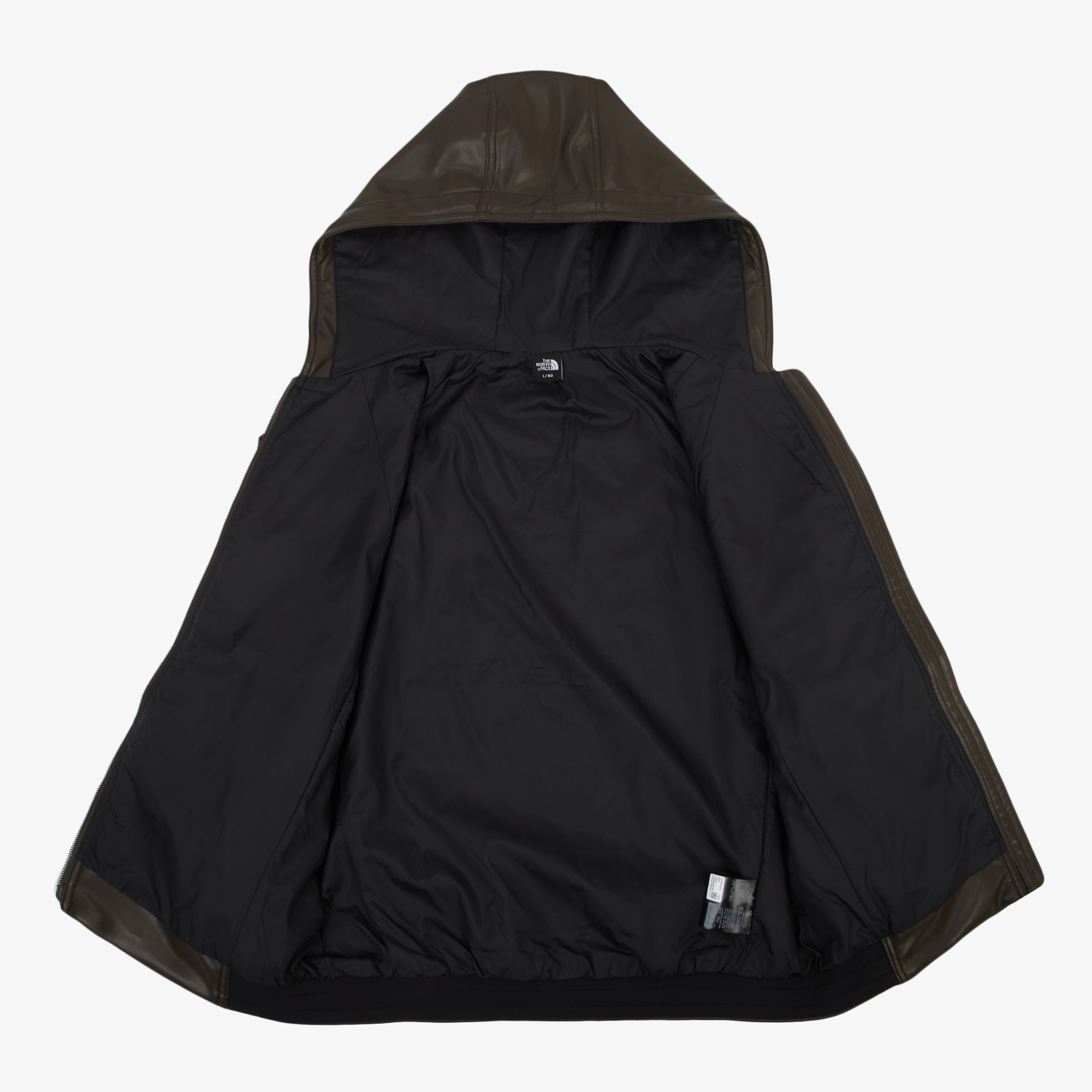 LUNO LEATHER HOOD ZIP-UP