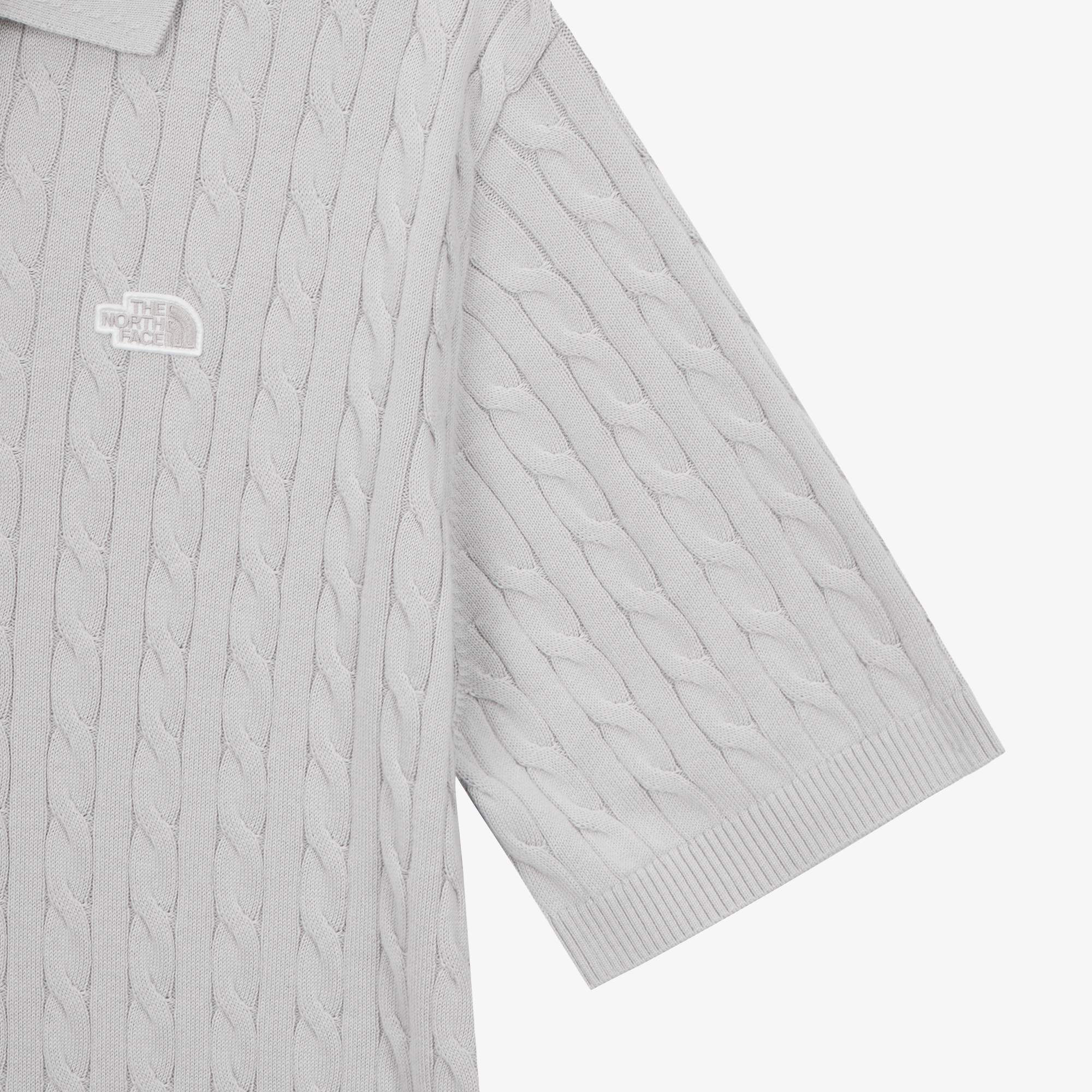 M'S CABLE S/S POLO SWEATER