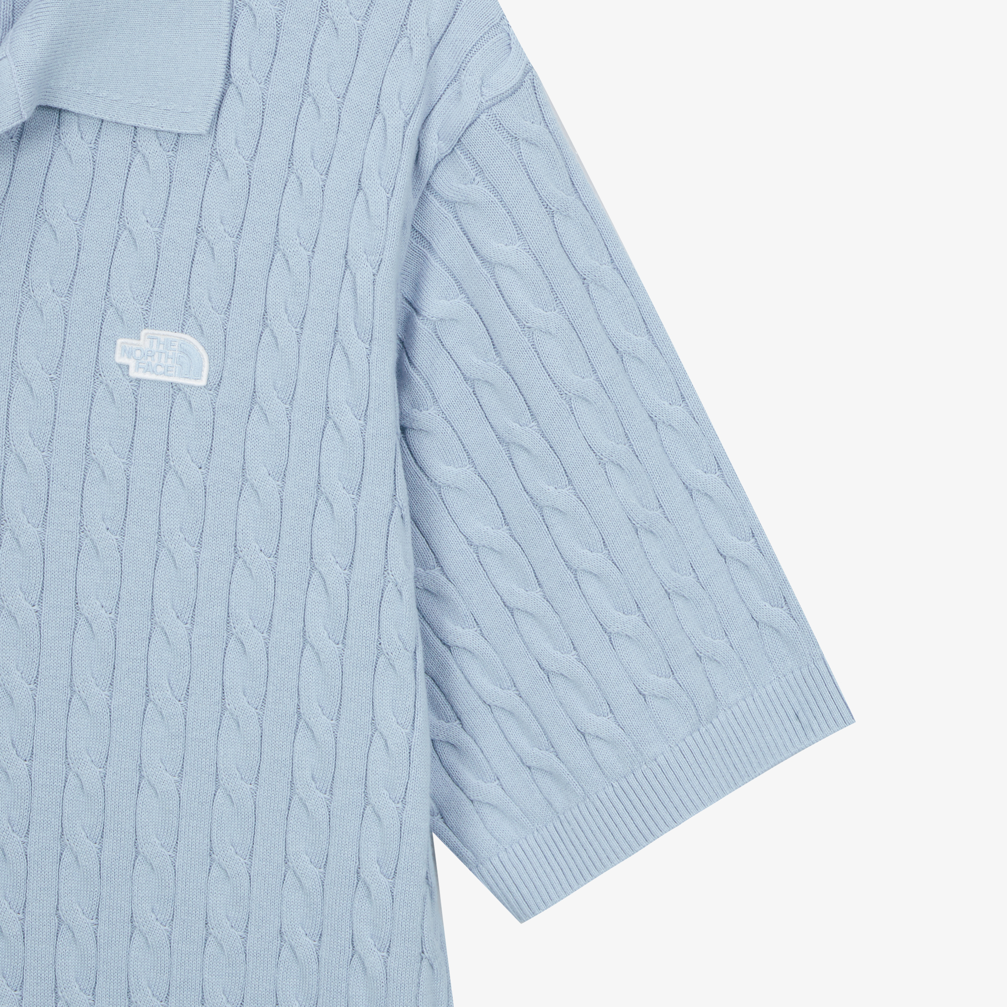 M'S CABLE S/S POLO SWEATER