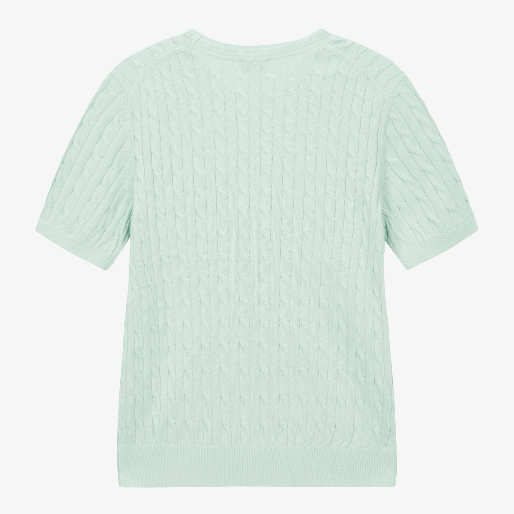 W'S CABLE S/S SWEATER