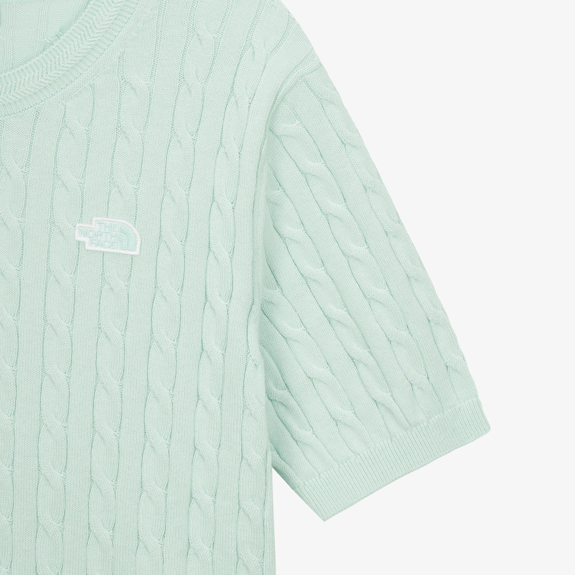 W'S CABLE S/S SWEATER